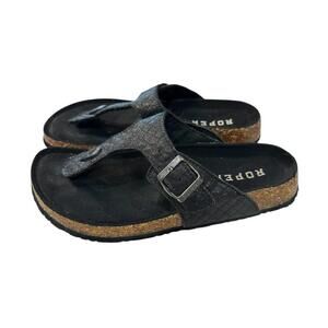 COPY - Roper Western Southwestern Thong Flip Flop Sandal Black 10 Slip On Spark…